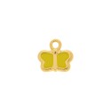 Pingente Borboleta Ouro com Amarelo 13mm