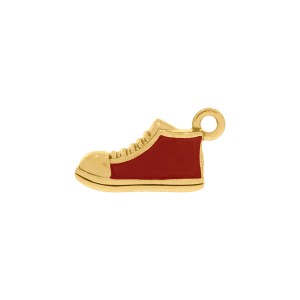 Pingente Tênis Ouro com Vermelho 16mm