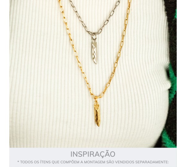 Pingente Geo Orgânico Ouro 33mm