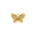 Pingente Borboleta Ouro com Strass 21mm