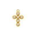 Pingente Cruz Ouro com Strass 32mm