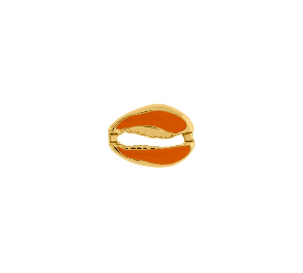 Pingente Búzio Ouro com Laranja 18mm