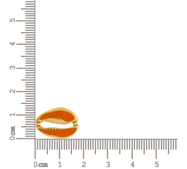 Pingente Búzio Ouro com Laranja 18mm