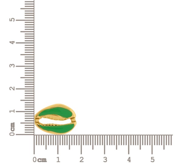 Pingente Búzio Ouro com Verde 18mm