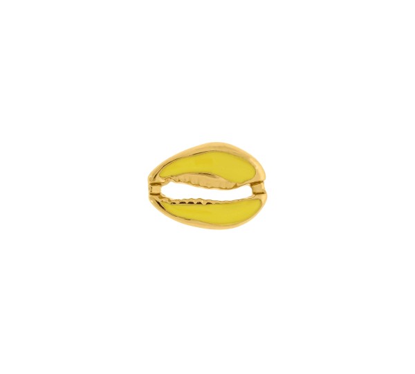 Pingente Búzio Ouro com Amarelo 18mm