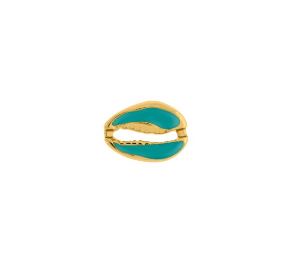 Pingente Búzio Ouro com Azul Tiffany 18mm