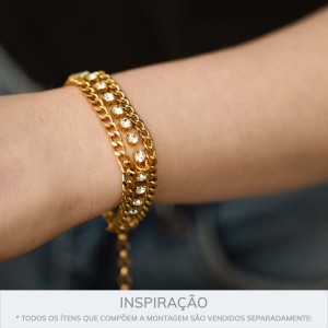 Corrente de Strass Ouro 14cm