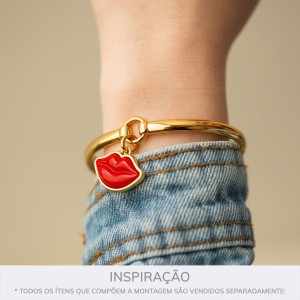 Pingente Boca Ouro com Vermelho 25mm