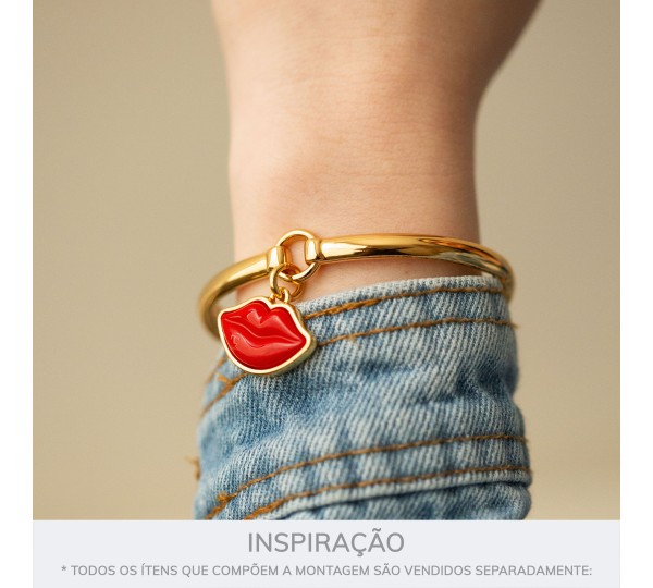 Pingente Boca Ouro com Vermelho 25mm