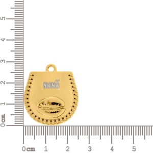 Pingente Medalha Nanã com Búzio Ouro 25mm