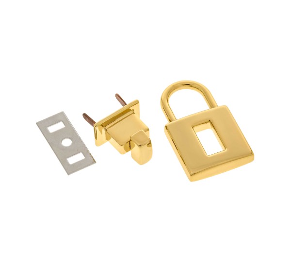 Fecho para Bolsa Cadeado Ouro 40mm