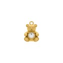 Pingente Urso Ouro com Strass 23mm