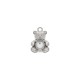 Pingente Urso Níquel com Strass 23mm