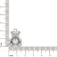 Pingente Urso Níquel com Strass 23mm