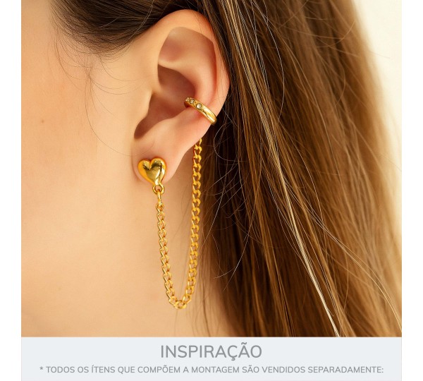 Piercing Fake Ouro com Strass 14mm
