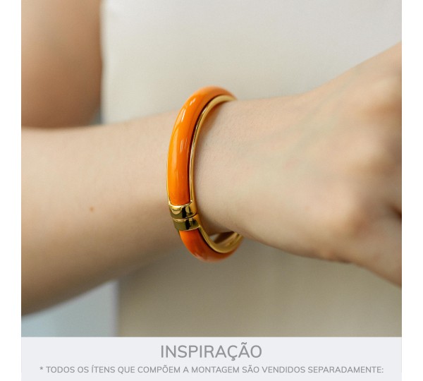Pulseira Ouro com Laranja 68mm