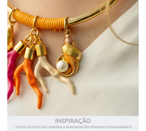 Pingente Concha Ouro com Pérola 38mm