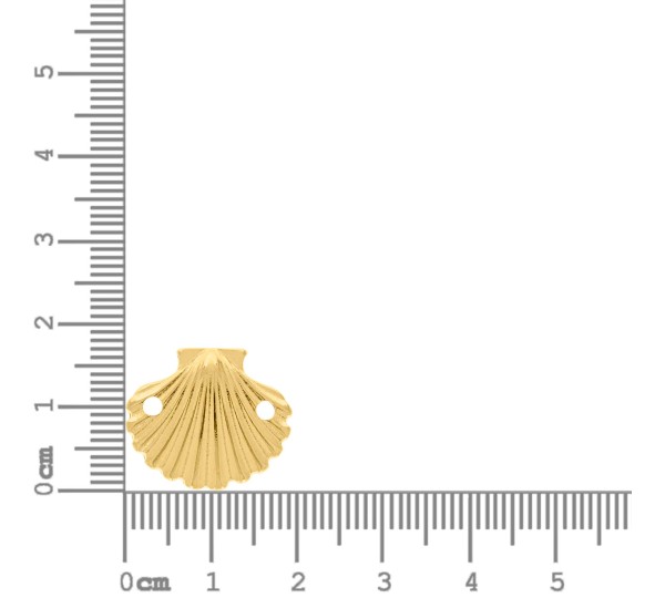 Pingente Concha Ouro com Duas Saídas 17mm