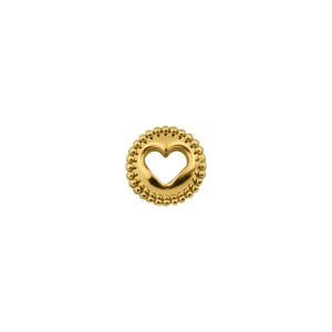 Berloque Coração Vazado Ouro 12mm