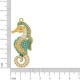 Pingente Cavalo Marinho Ouro com Tiffany 53mm