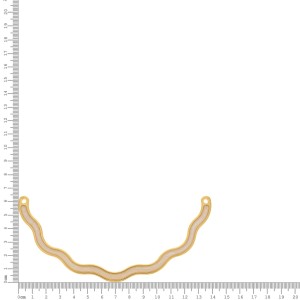 Base para Colar Ondulada Ouro com Perolizado 139mm