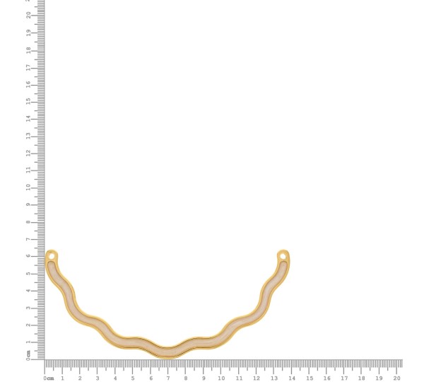 Base para Colar Ondulada Ouro com Perolizado 139mm