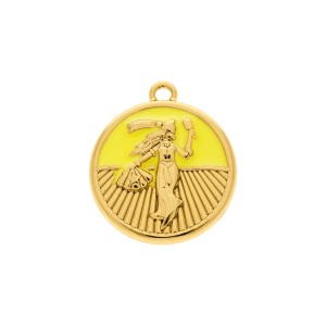 Pingente Oxum Ouro com Amarelo 26mm