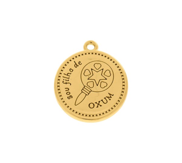 Pingente Oxum Ouro com Amarelo 26mm
