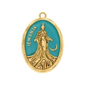 Pingente Iemanjá Ouro com Tiffany 48mm