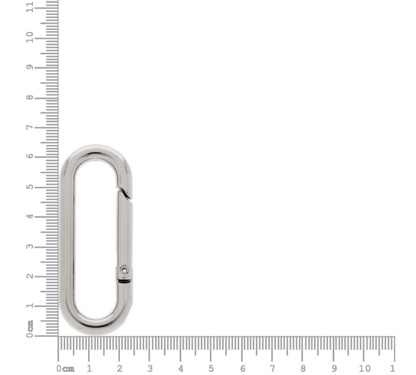 Mosquetão Oval Níquel 64mm