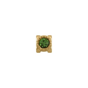 Passador Ouro com Strass Verde 9mm