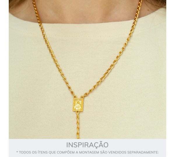 Entremeio Terço Sagrado Coração de Jesus Ouro 19mm