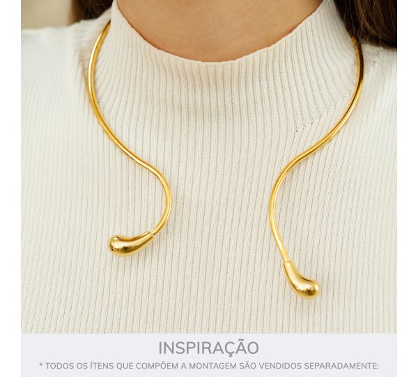 Colar Orgânico Ouro 132mm