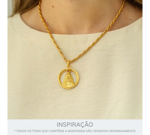 Pingente Nossa Senhora Aparecida Ouro 28mm