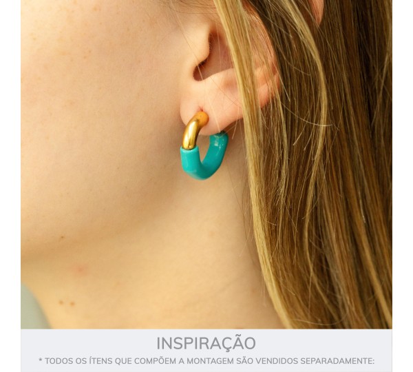 Brinco Ouro com Tiffany 24mm