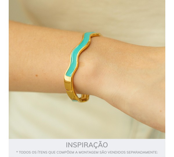 Pulseira Onda Ouro com Tiffanny 68mm