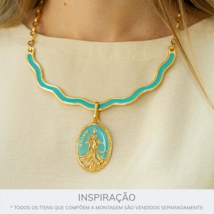 Base para Colar Ondulada Ouro com Tiffany 139mm