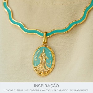 Pingente Iemanjá Ouro com Tiffany 48mm