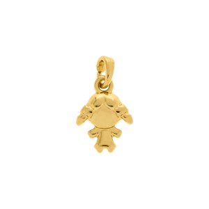 Pingente Menina Ouro com Argola 18mm