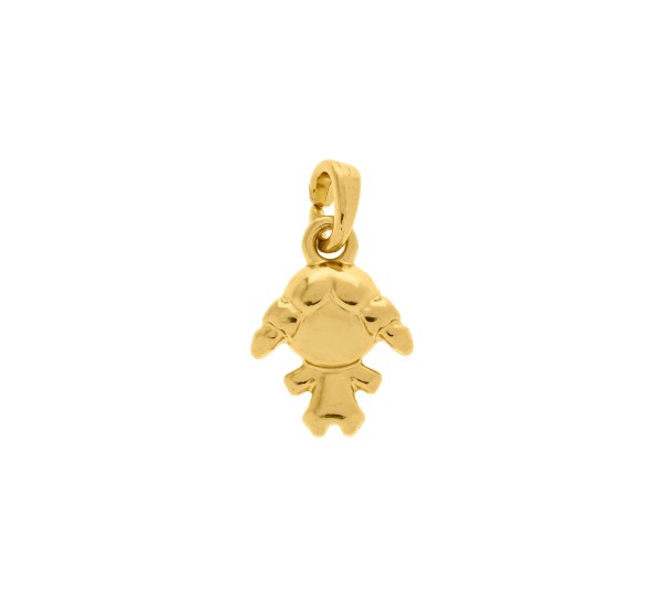 Pingente Menina Ouro com Argola 18mm