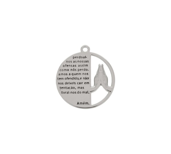 Pingente Oração Pai Nosso Níquel 30mm