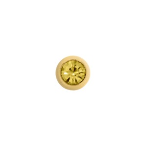 Passador Ouro com Strass Golden Amber 9mm