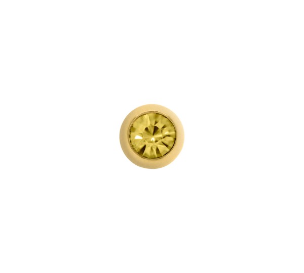 Passador Ouro com Strass Golden Amber 9mm