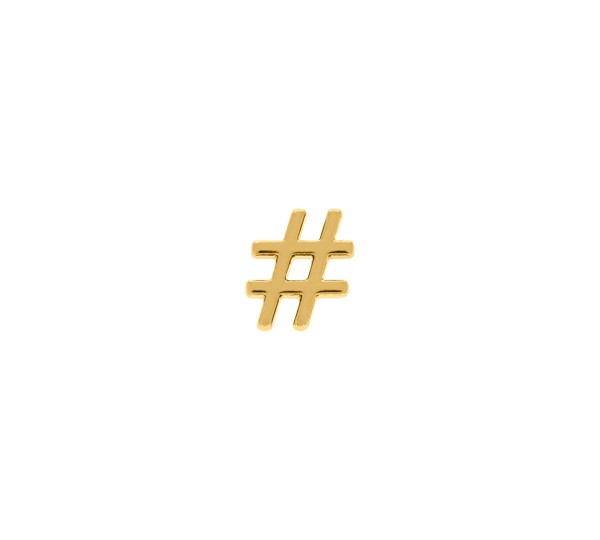 Passador Hashtag Ouro 10mm