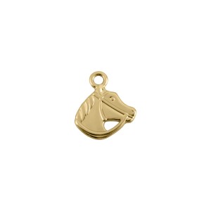 Pingente Cabeça de Cavalo Ouro 17mm