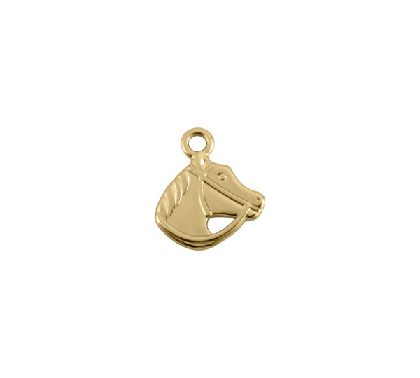 Pingente Cabeça de Cavalo Ouro 17mm