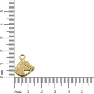 Pingente Cabeça de Cavalo Ouro 17mm