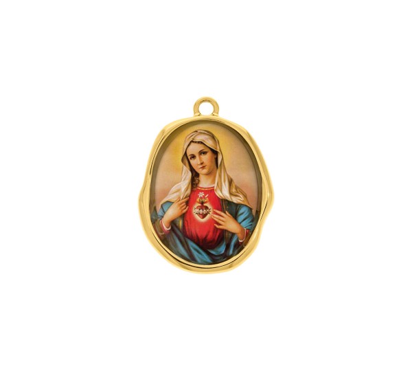 Pingente Sagrado Coração de Maria Ouro 35mm