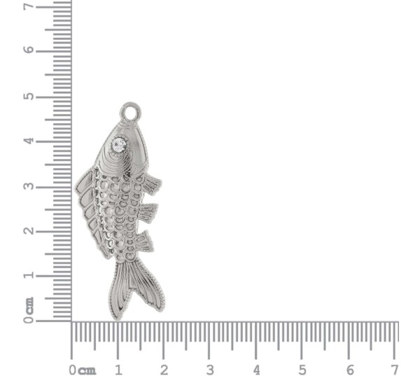 Pingente Peixe Níquel 48mm