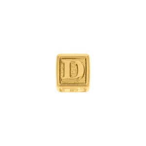 Berloque Letra D Ouro 10mm